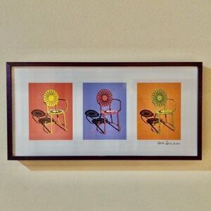 UW Union Terrace Chairs Print Framed 2007 Marcia Sparks Art Free Shipping!
